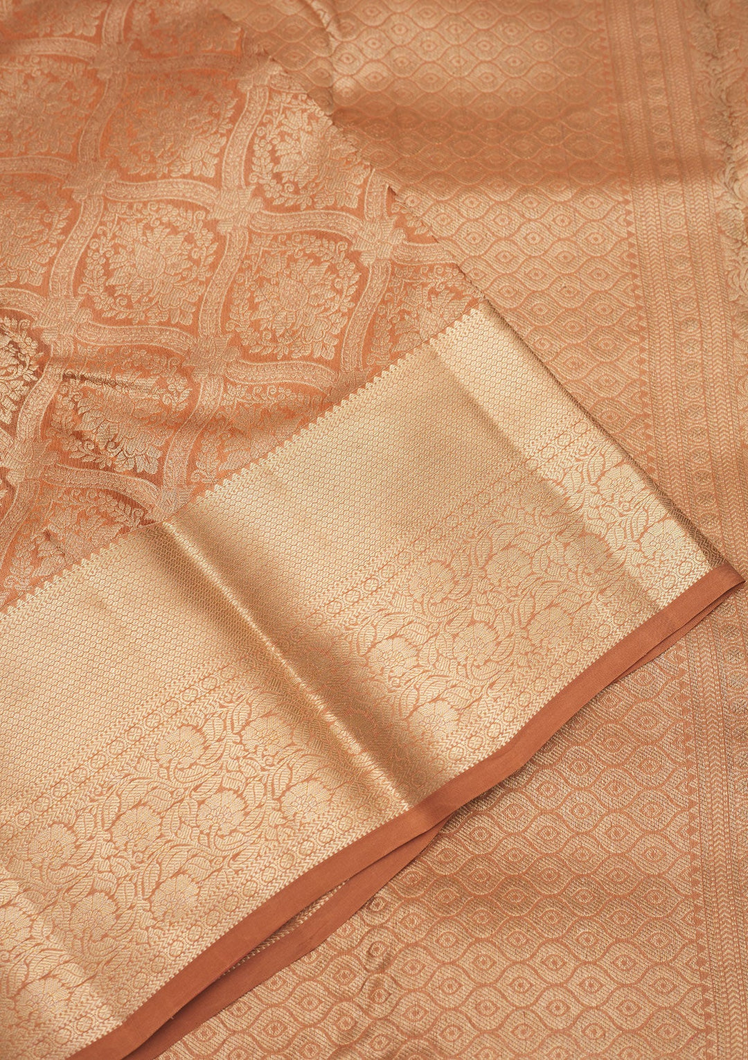 Brown Zariwork Pure Silk Saree-Koskii