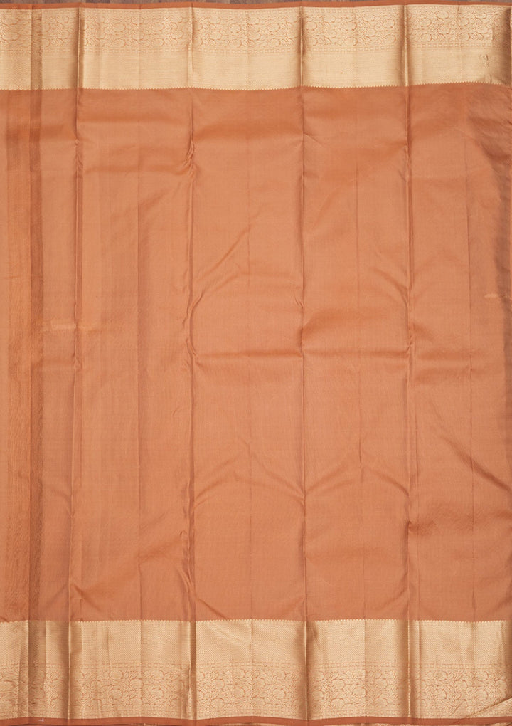 Brown Zariwork Pure Silk Saree-Koskii