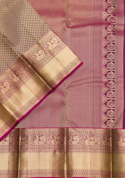 Brown Zariwork Pure Silk Saree-Koskii