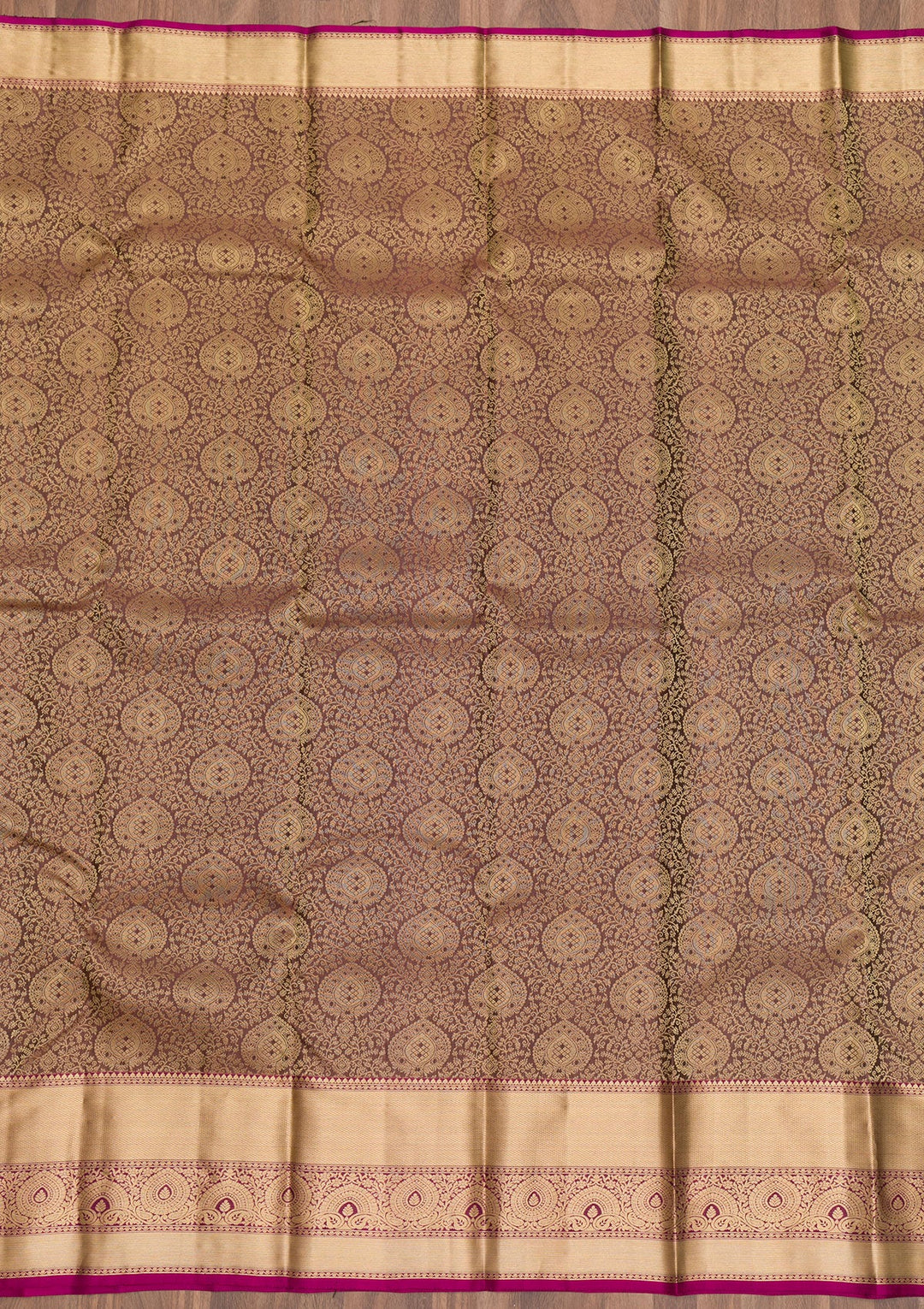 Brown Zariwork Pure Silk Saree-Koskii