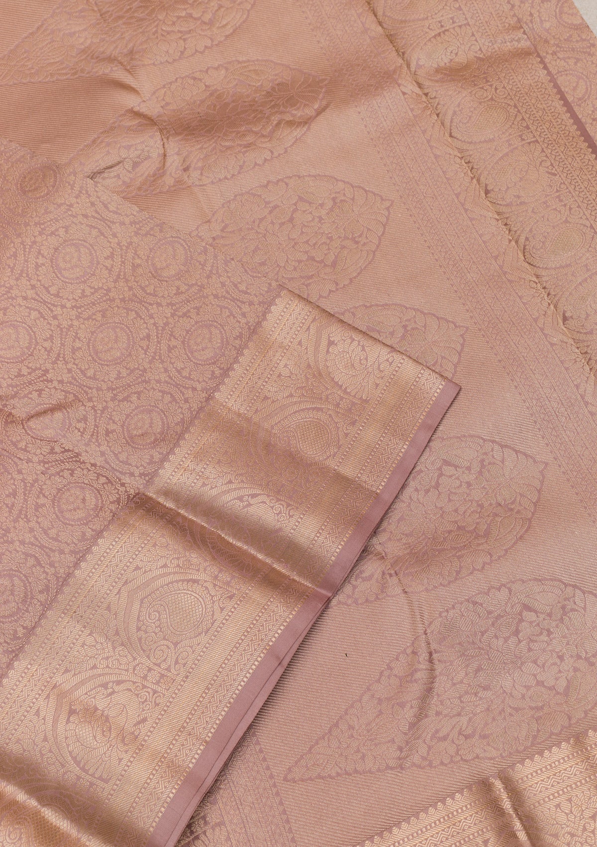 Brown Zariwork Pure Silk Saree-Koskii