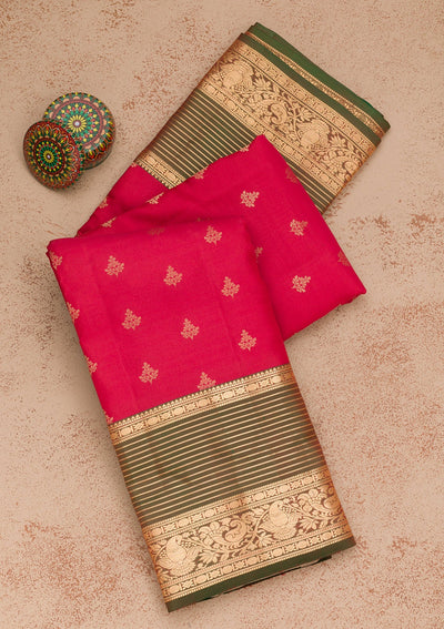 Brown Zariwork Pure Silk Saree-Koskii