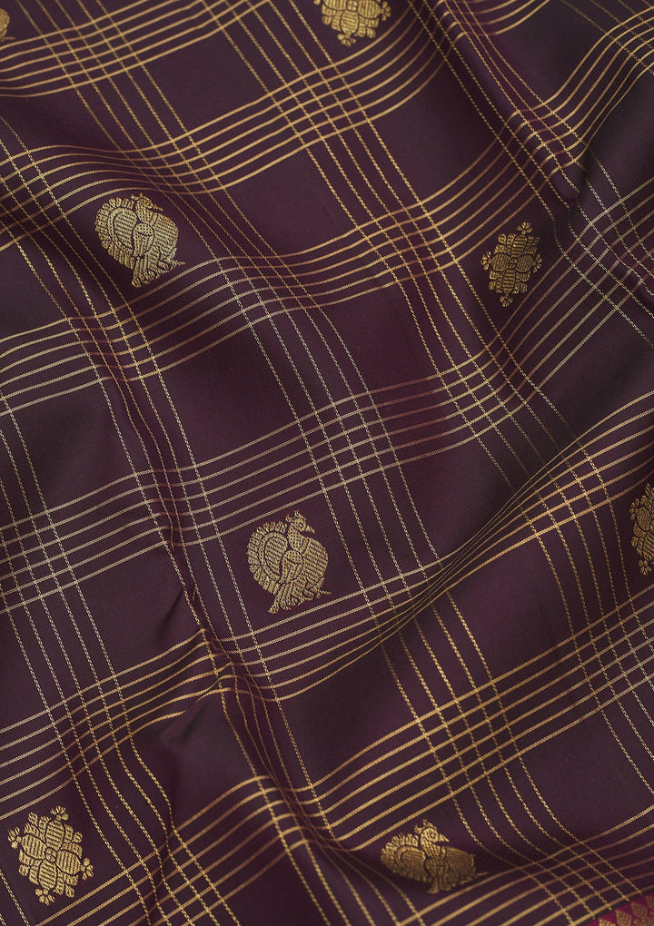 Brown Zariwork Pure Silk Saree