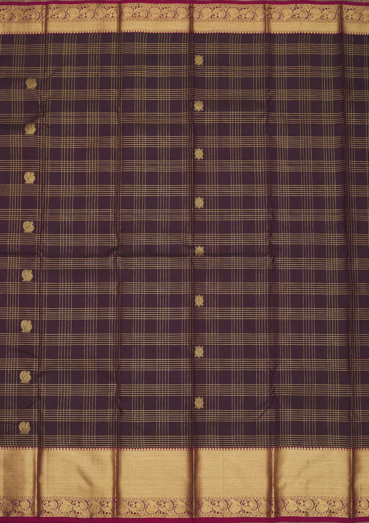 Brown Zariwork Pure Silk Saree