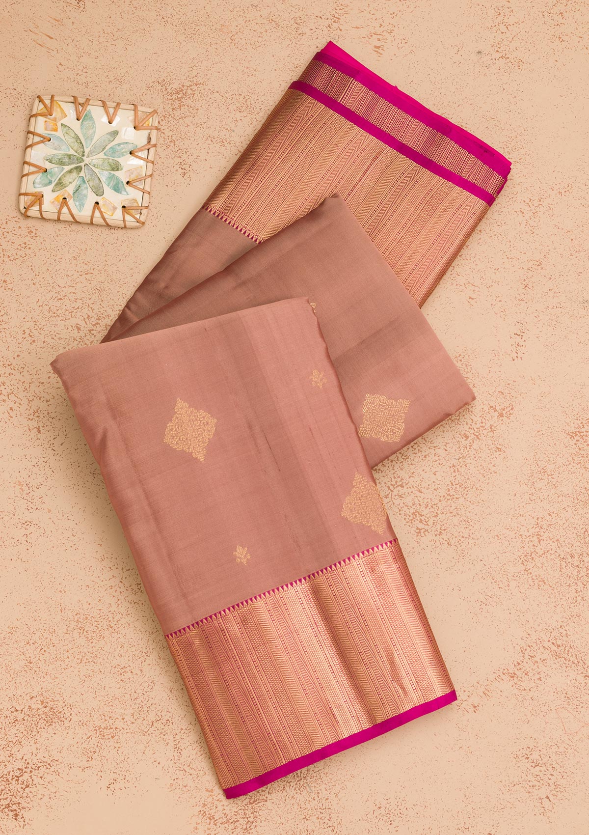 Brown Zariwork Pure Silk Saree-Koskii