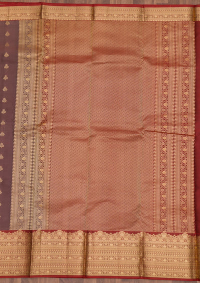 Brown Zariwork Pure Silk Saree-Koskii