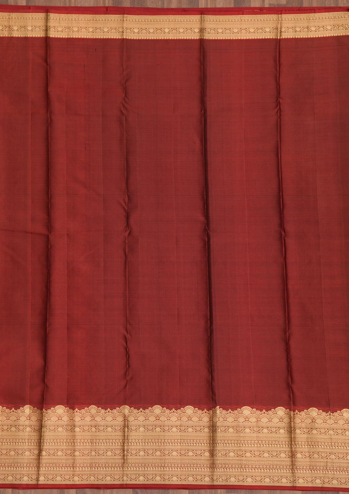 Brown Zariwork Pure Silk Saree-Koskii
