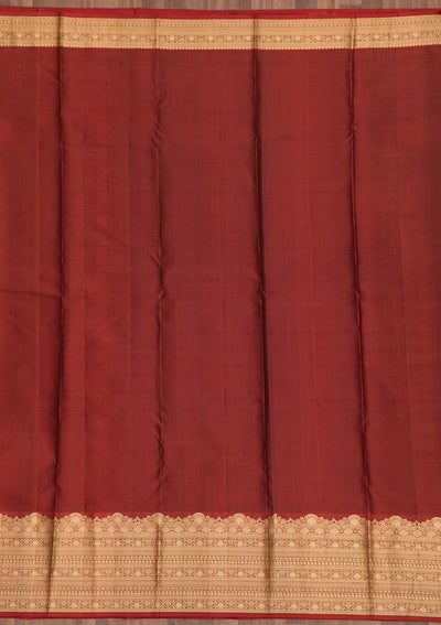 Brown Zariwork Pure Silk Saree-Koskii