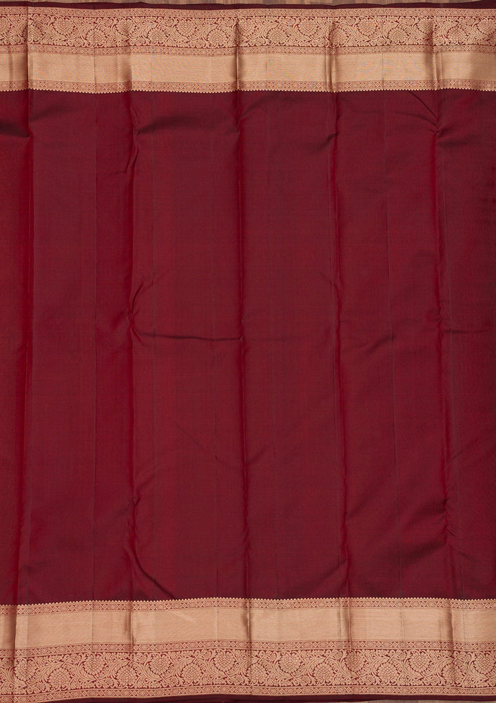 Brown Zariwork Pure Silk Saree-Koskii