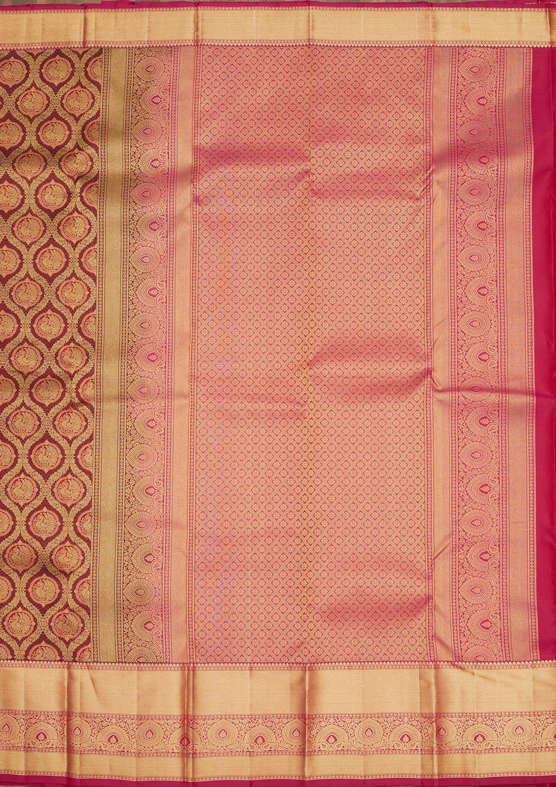Brown Zariwork Pure Silk Saree-Koskii