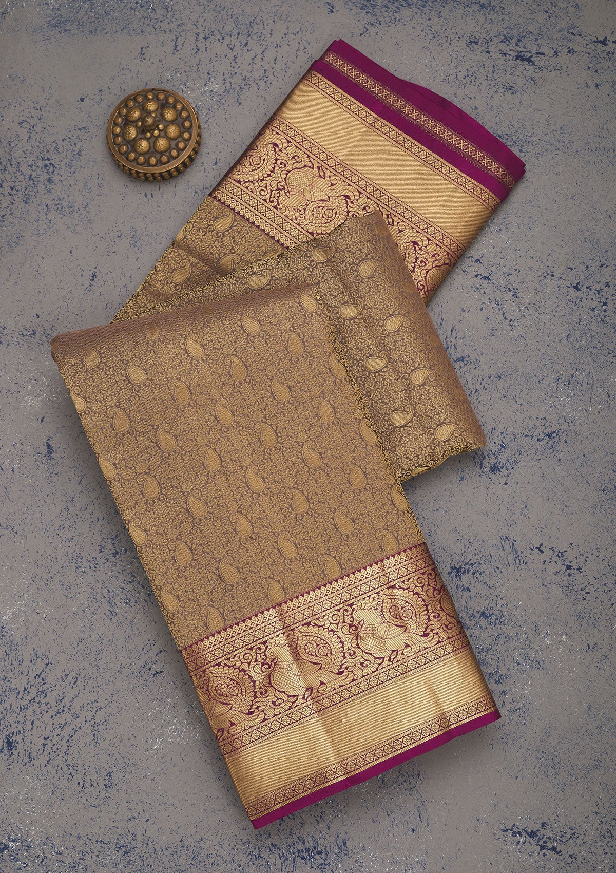 Brown Zariwork Pure Silk Saree-Koskii