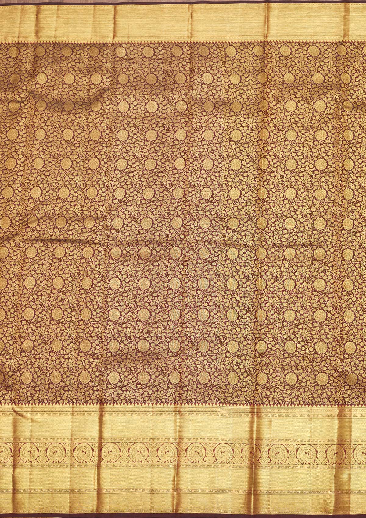 Brown Zariwork Pure Silk Saree-Koskii