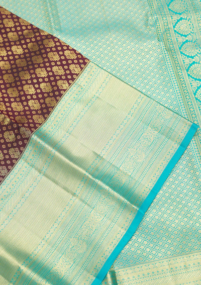 Brown Zariwork Pure Silk Saree-Koskii