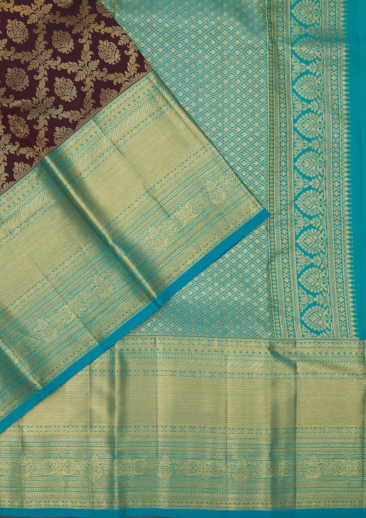 Brown Zariwork Pure Silk Saree-Koskii