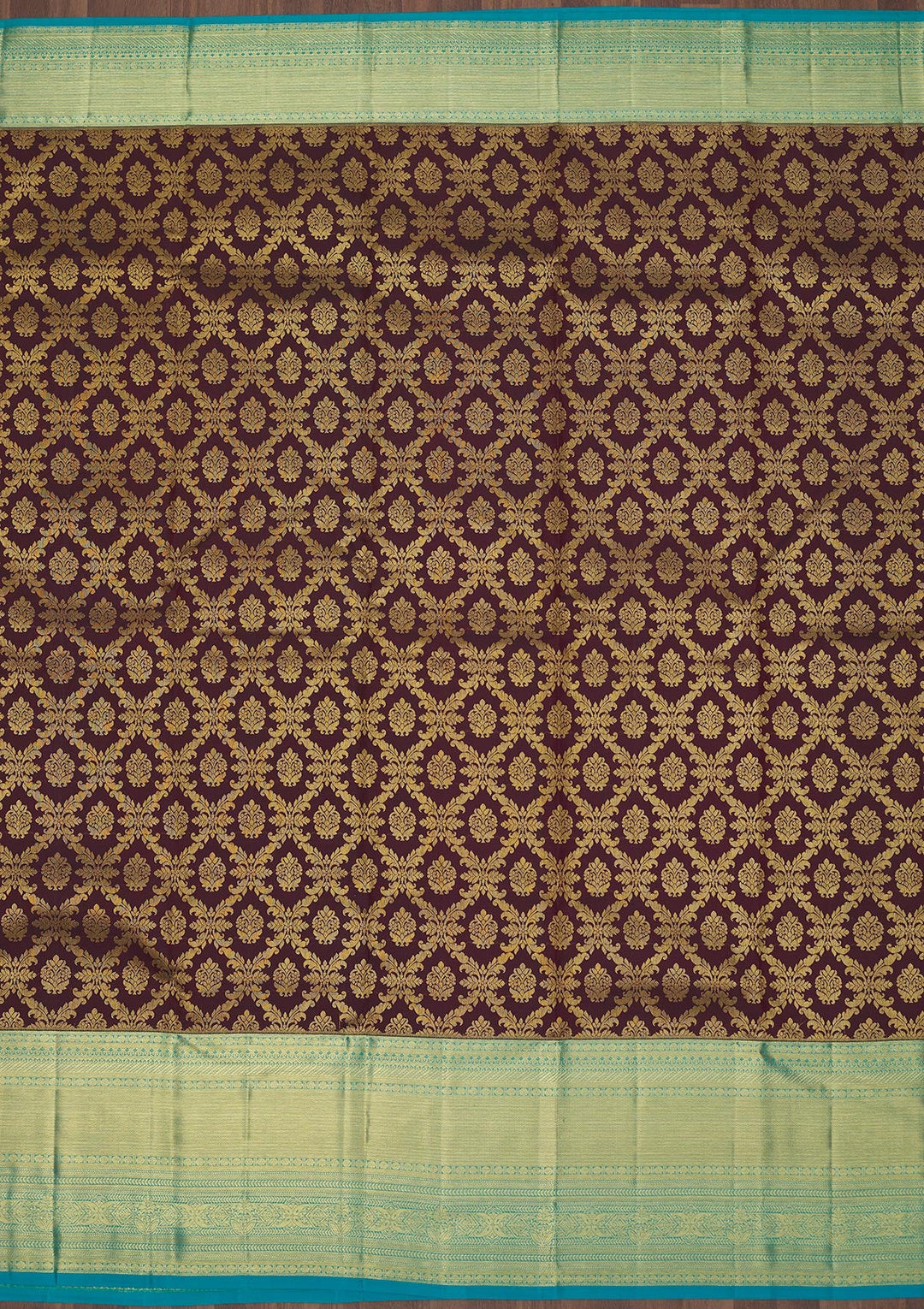 Brown Zariwork Pure Silk Saree-Koskii