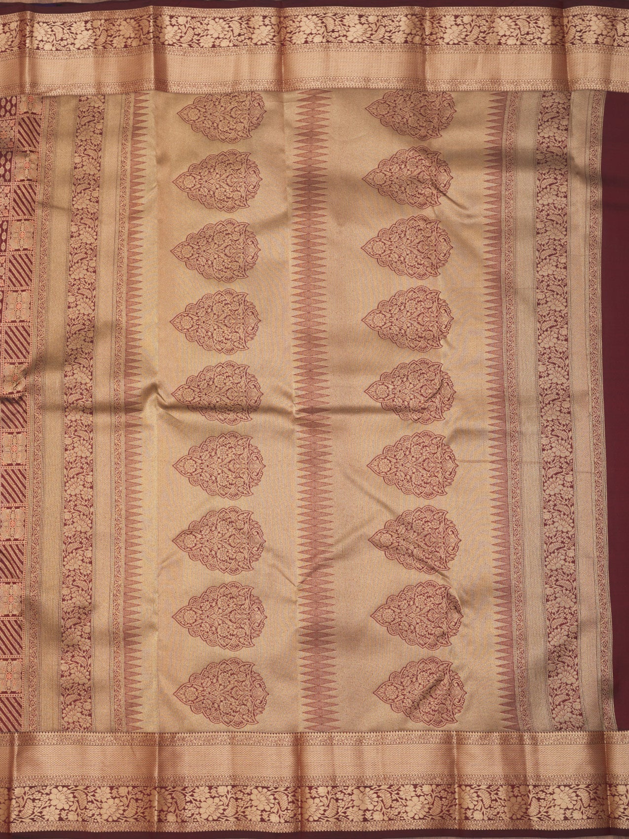 Brown Zariwork Pure Silk Saree