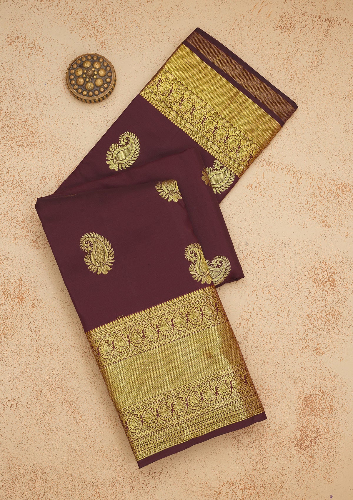 Brown Zariwork Pure Silk Saree-Koskii
