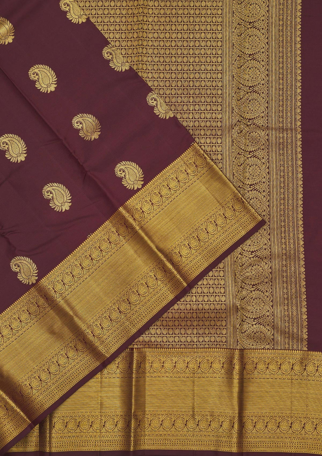 Brown Zariwork Pure Silk Saree