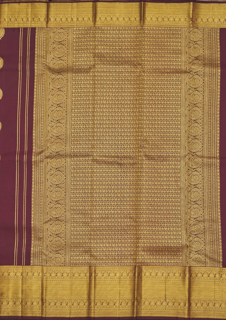 Brown Zariwork Pure Silk Saree