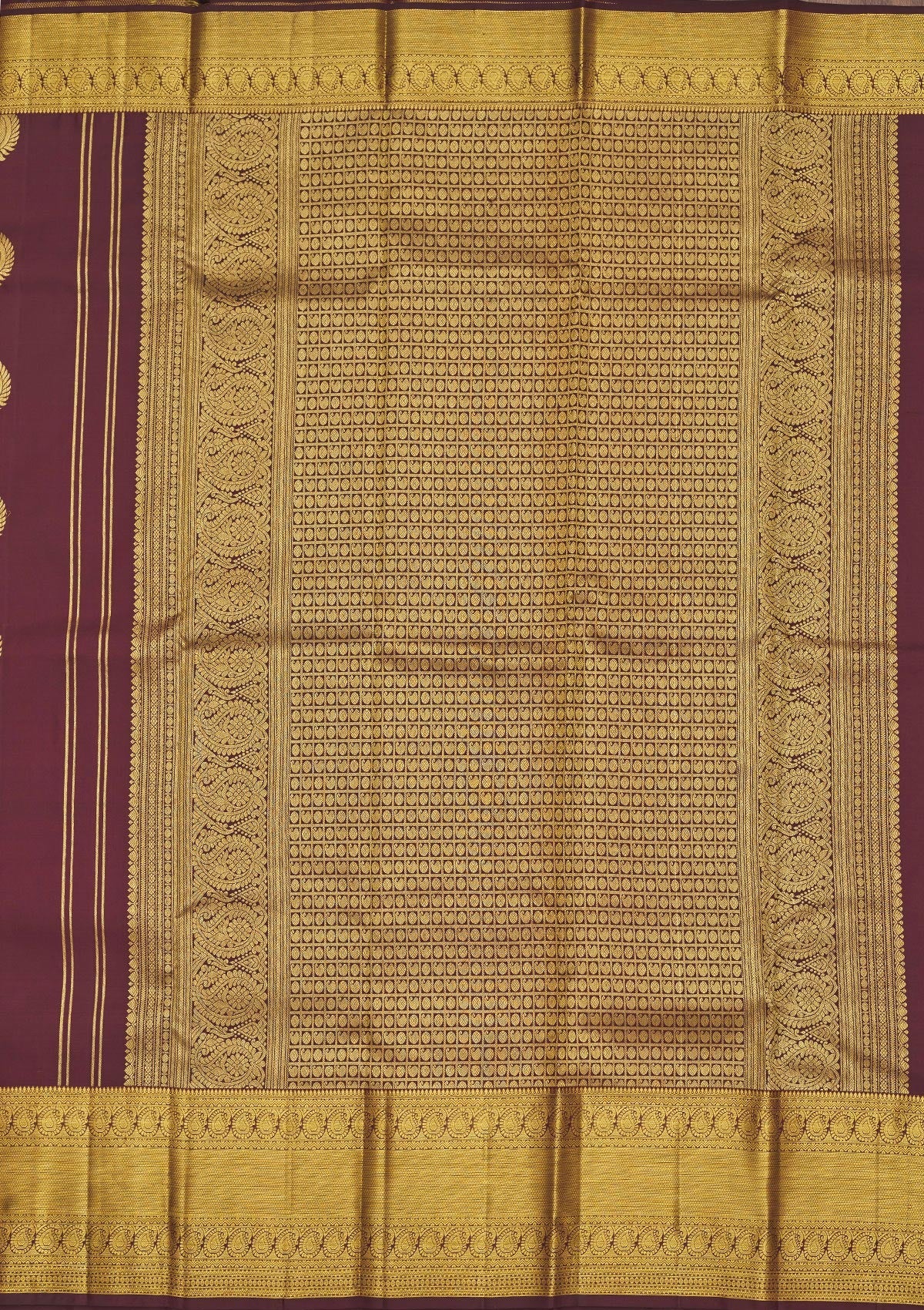 Brown Zariwork Pure Silk Saree