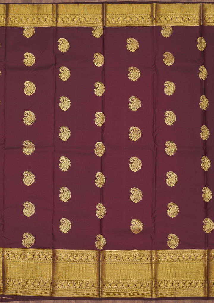 Brown Zariwork Pure Silk Saree