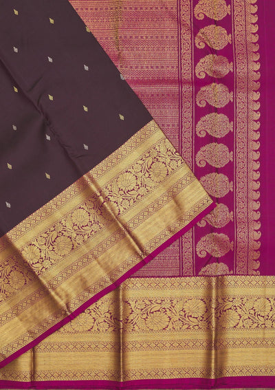 Brown Zariwork Pure Silk Saree