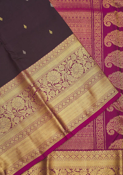 Brown Zariwork Pure Silk Saree