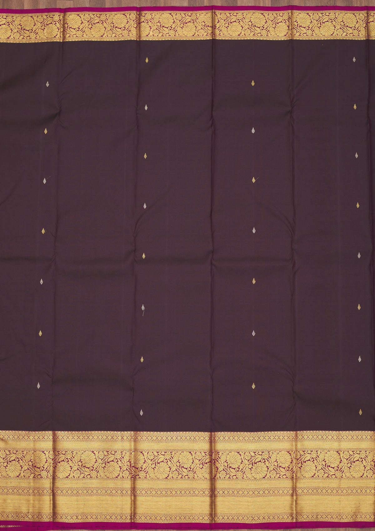 Brown Zariwork Pure Silk Saree