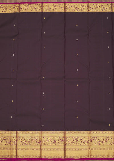 Brown Zariwork Pure Silk Saree