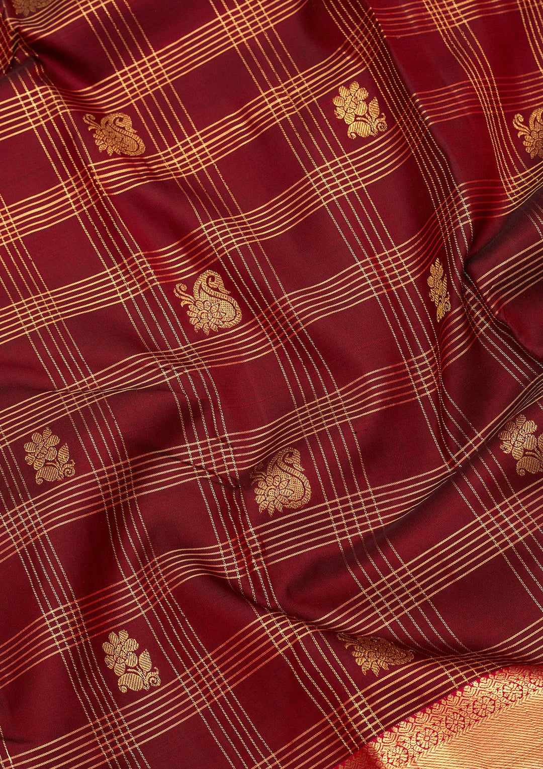 Brown Zariwork Pure Silk Saree