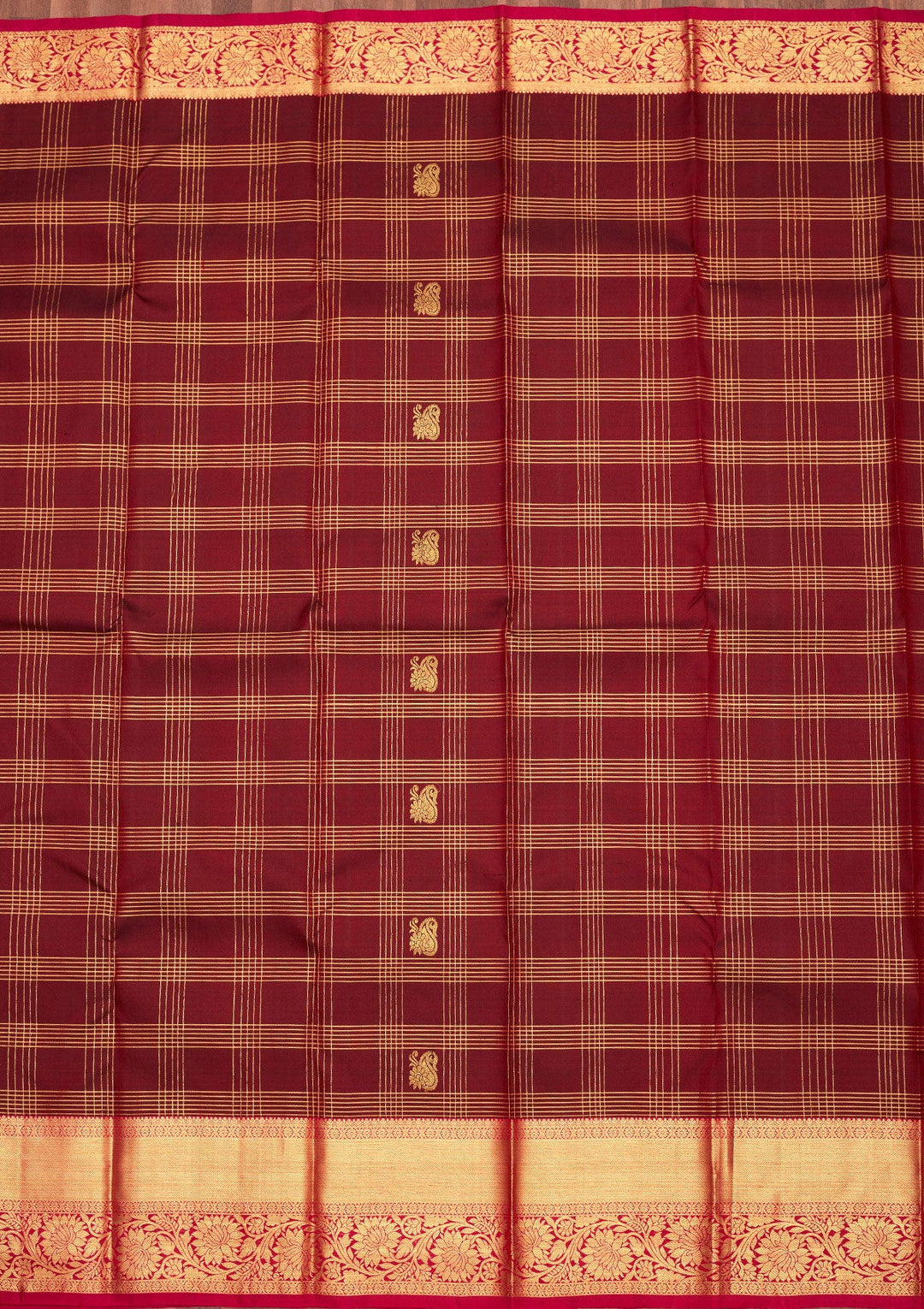 Brown Zariwork Pure Silk Saree