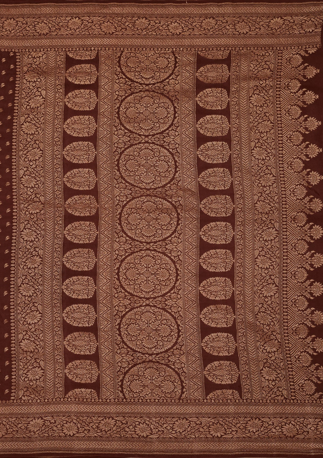 Brown Zariwork Pure Silk Saree-Koskii