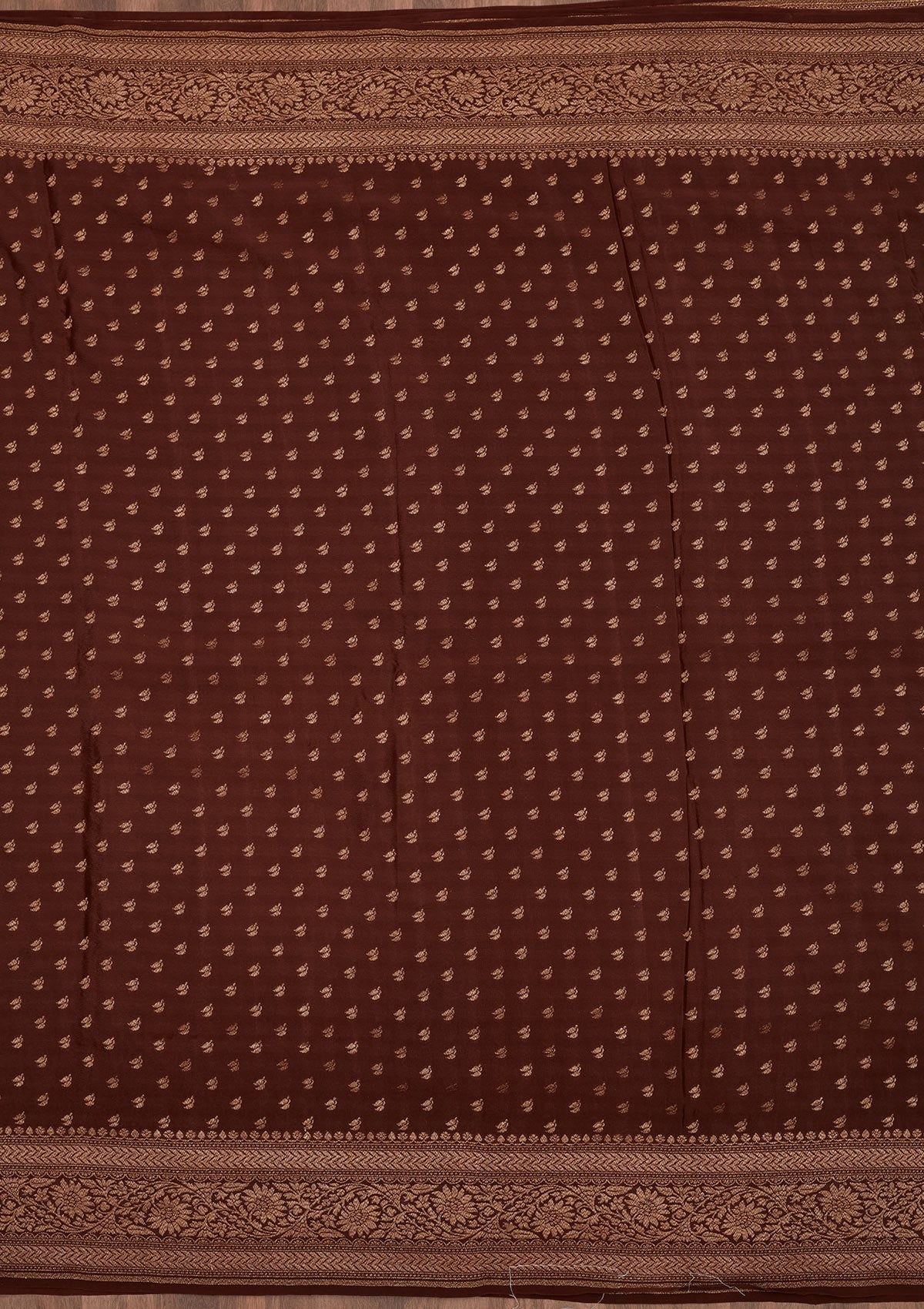 Brown Zariwork Pure Silk Saree-Koskii