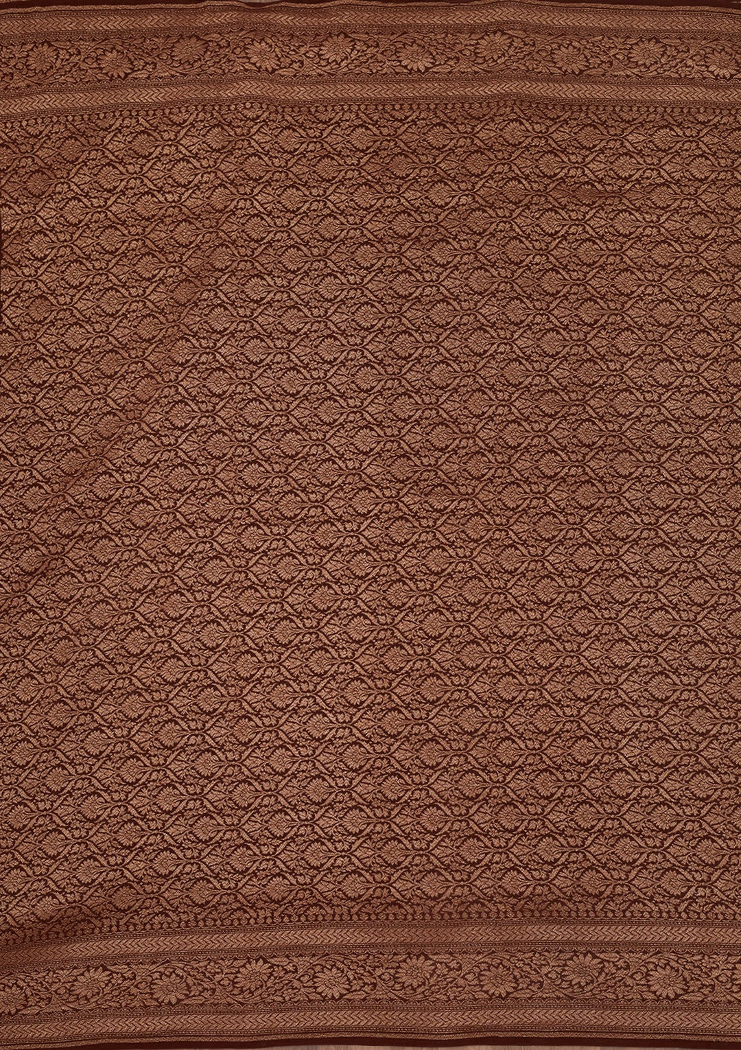 Brown Zariwork Pure Silk Saree-Koskii