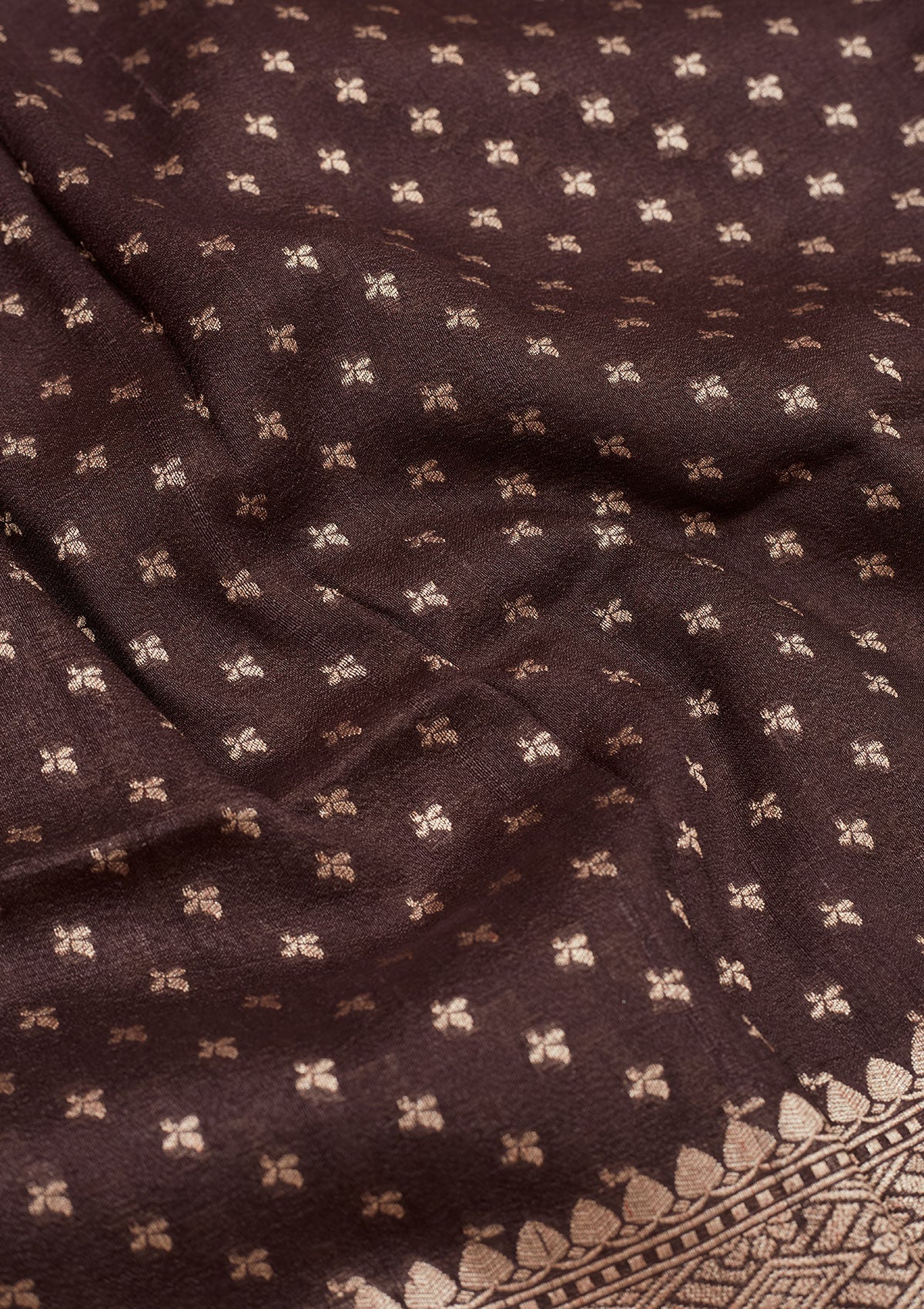 Brown Zariwork Pure Silk Saree-Koskii