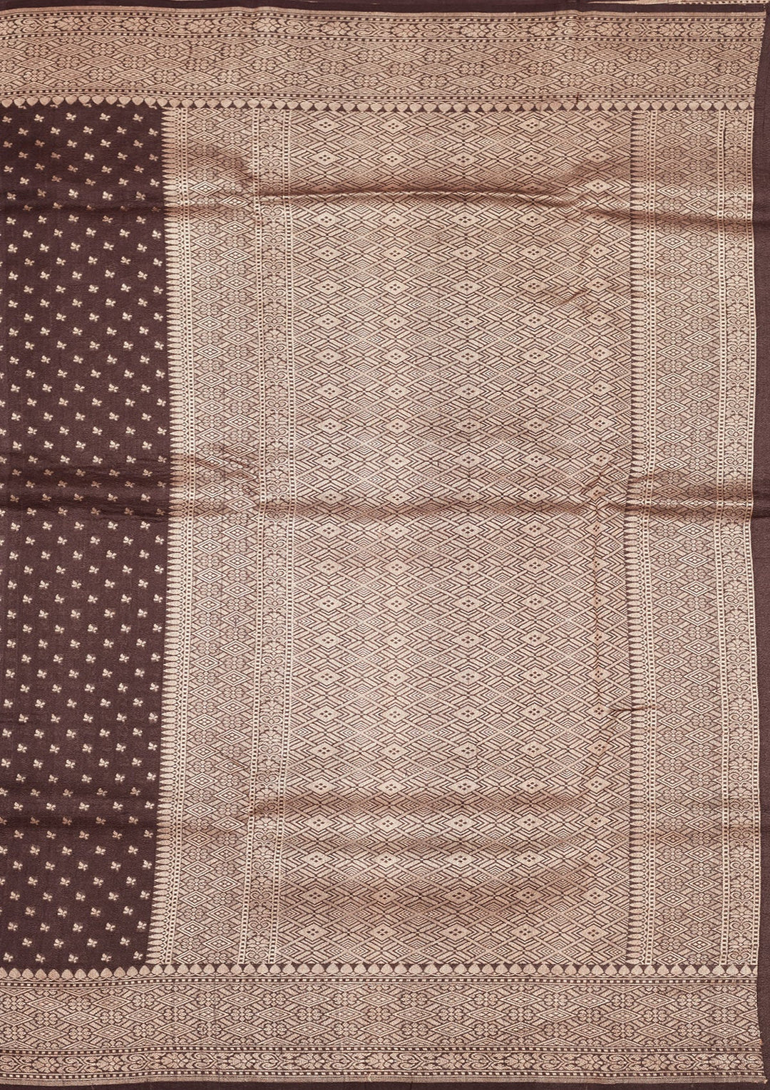 Brown Zariwork Pure Silk Saree-Koskii