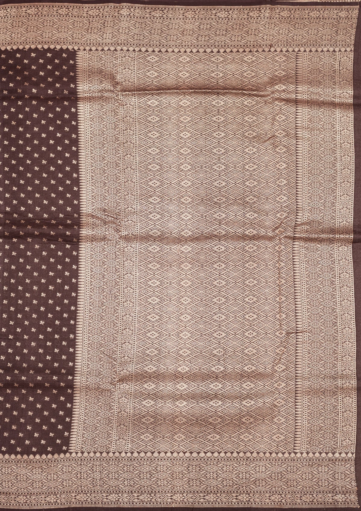 Brown Zariwork Pure Silk Saree-Koskii