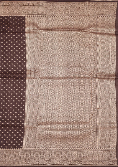 Brown Zariwork Pure Silk Saree-Koskii