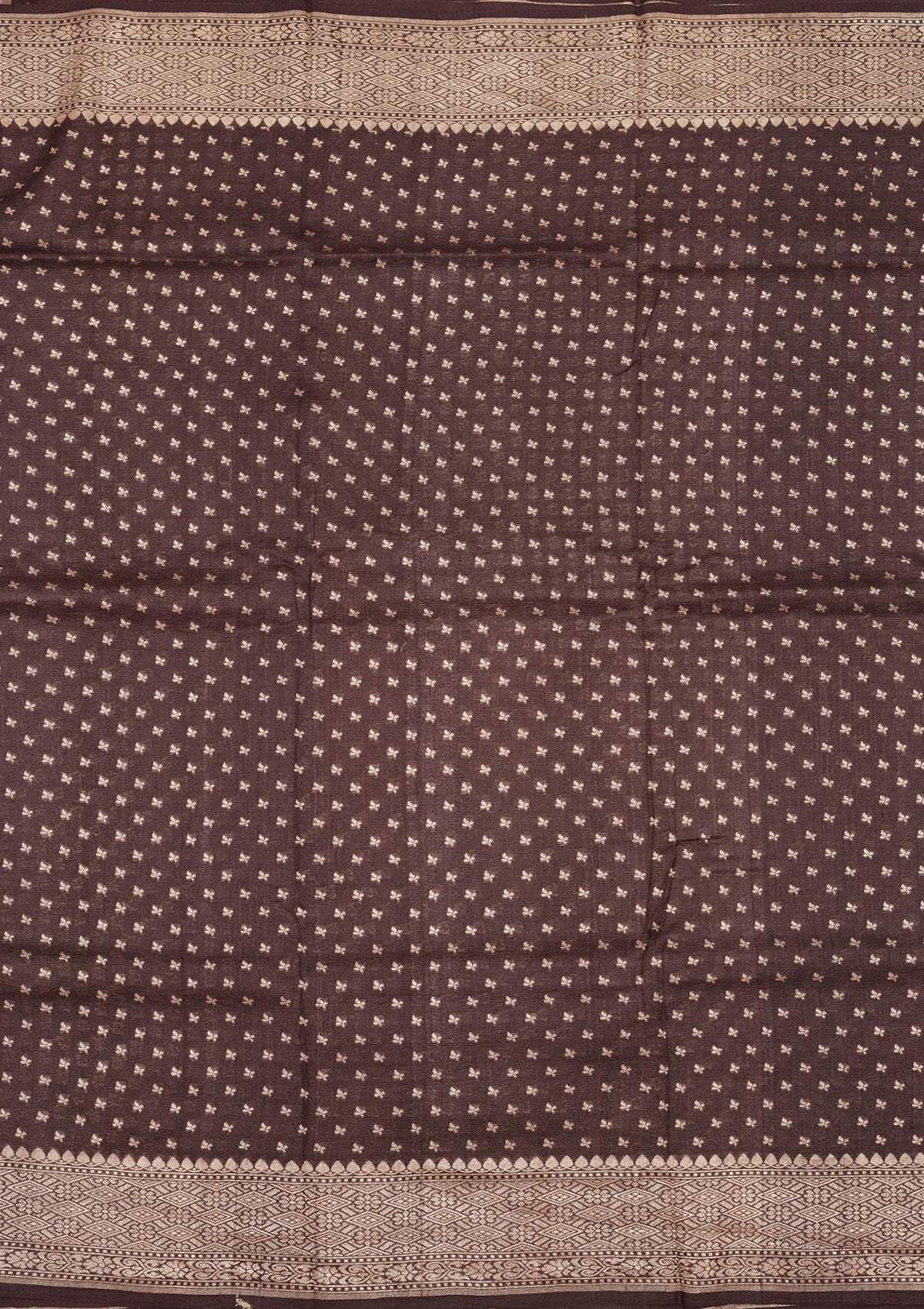 Brown Zariwork Pure Silk Saree-Koskii