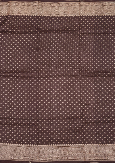 Brown Zariwork Pure Silk Saree-Koskii