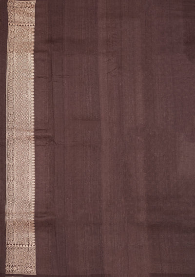 Brown Zariwork Pure Silk Saree-Koskii