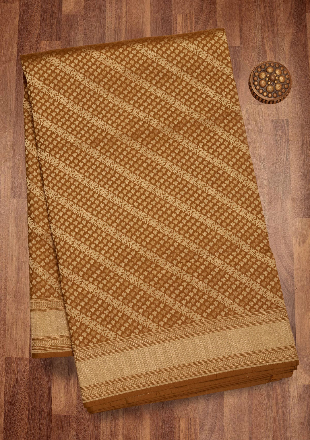 Brown Zariwork Pure Silk Saree-Koskii
