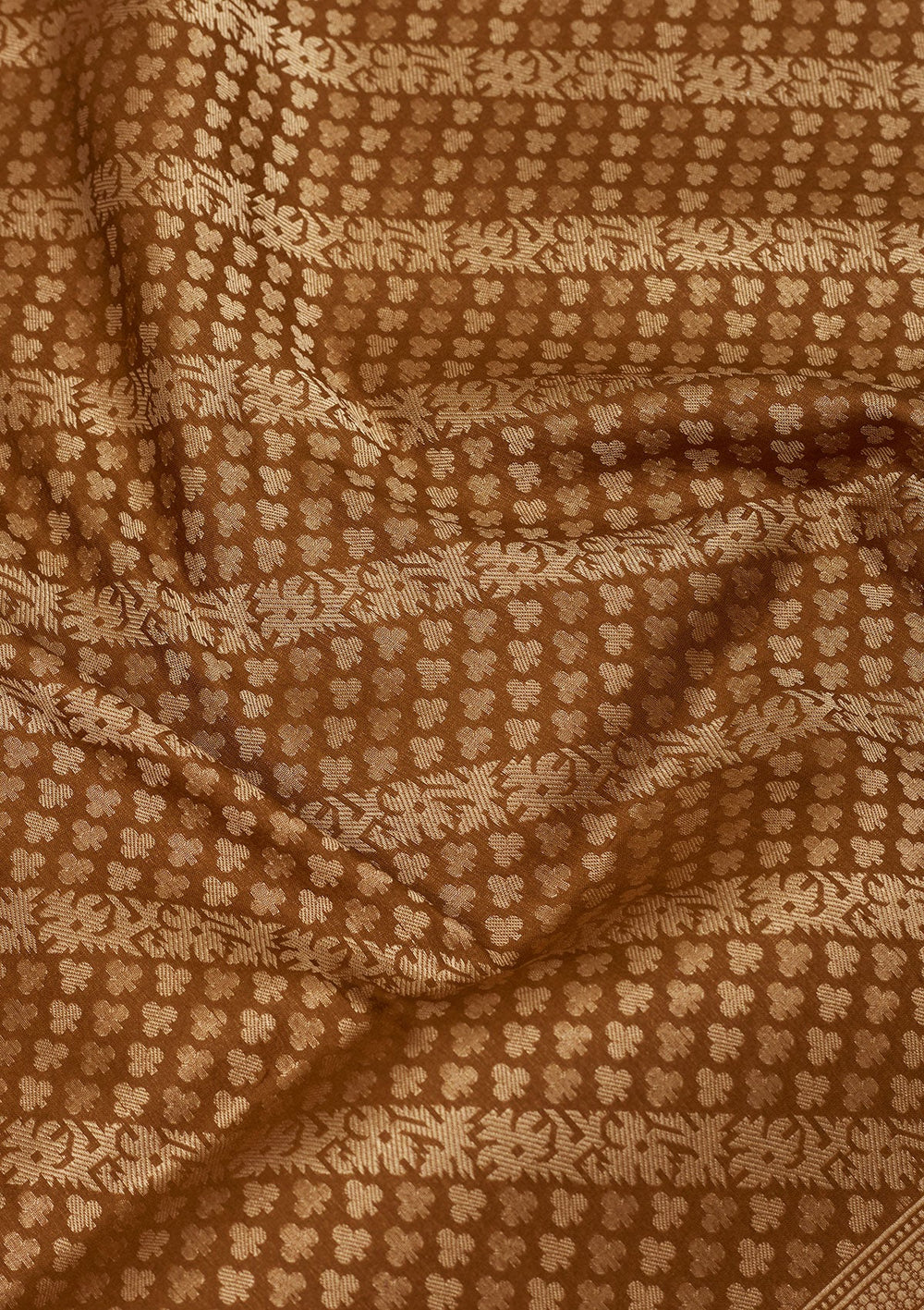 Brown Zariwork Pure Silk Saree-Koskii