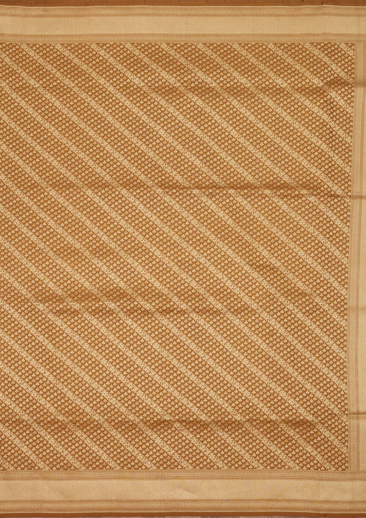 Brown Zariwork Pure Silk Saree-Koskii