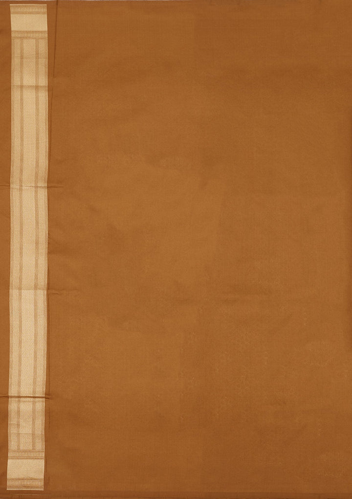 Brown Zariwork Pure Silk Saree-Koskii