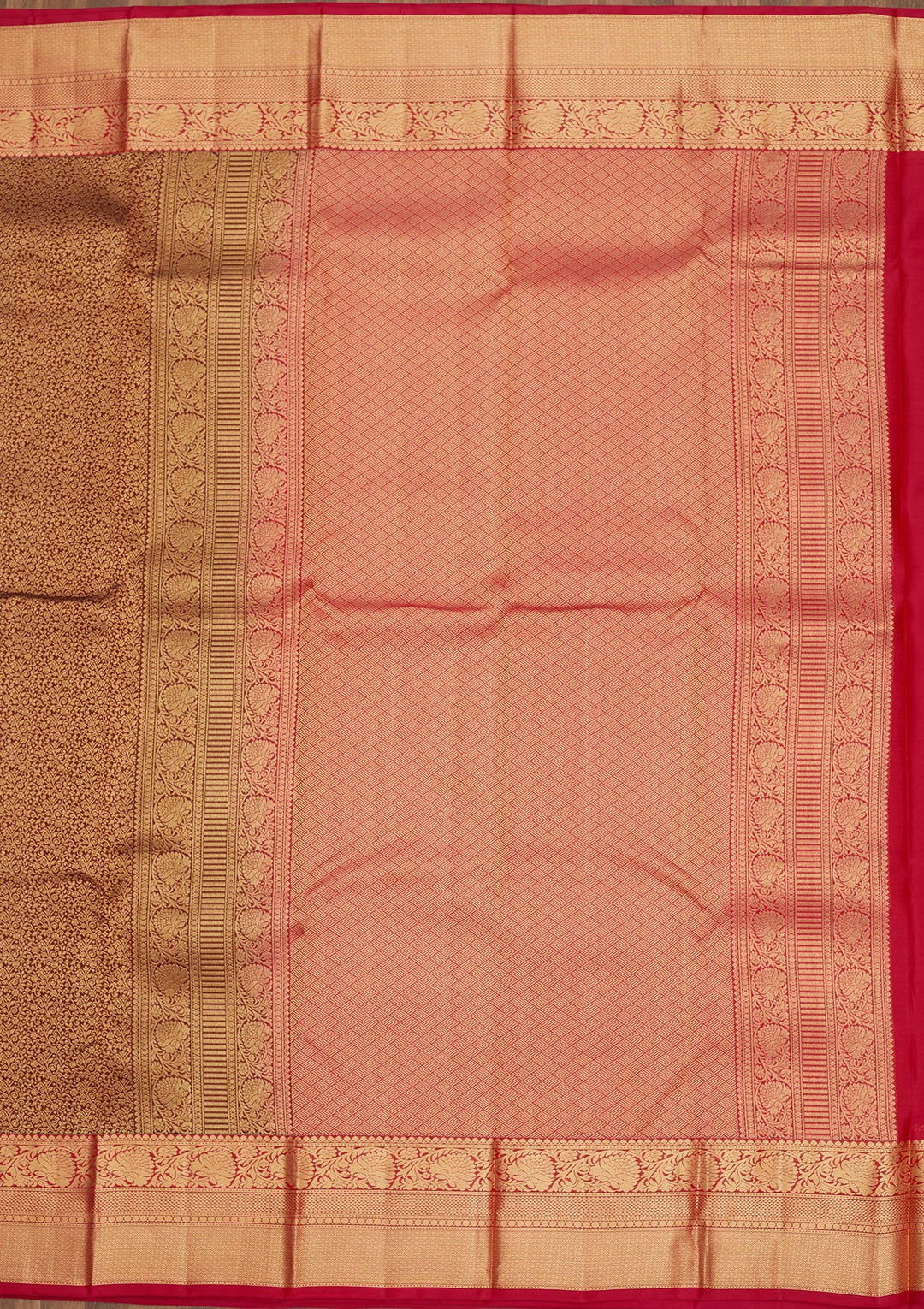 Brown Zariwork Pure Silk Saree-Koskii