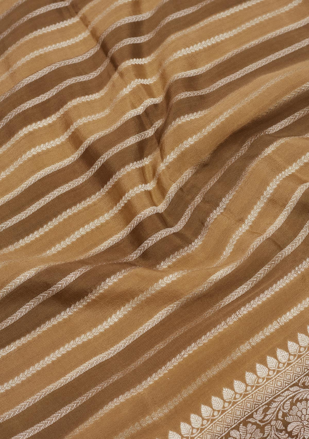 Brown Zariwork Pure Silk Saree-Koskii