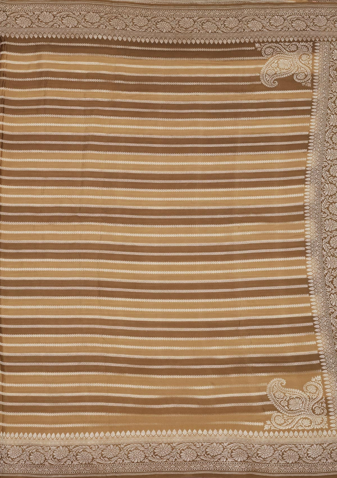 Brown Zariwork Pure Silk Saree-Koskii