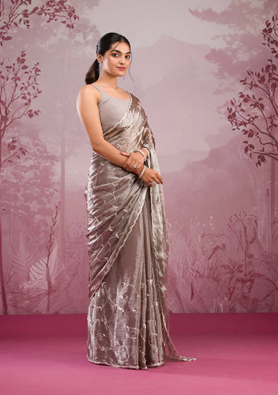 Copper Cutdana Georgette Saree-Koskii