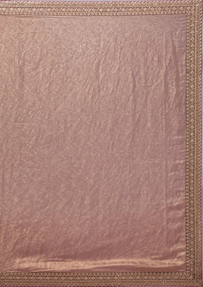 Copper Threadwork Tissue Saree-Koskii